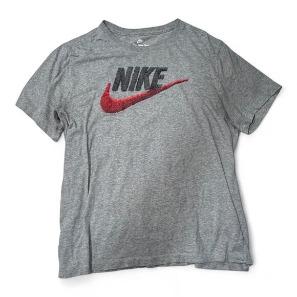 L Nike Tee – Heather Gray classic textured Swoosh logo - Picture 1 of 3